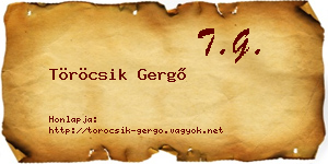 Töröcsik Gergő névjegykártya